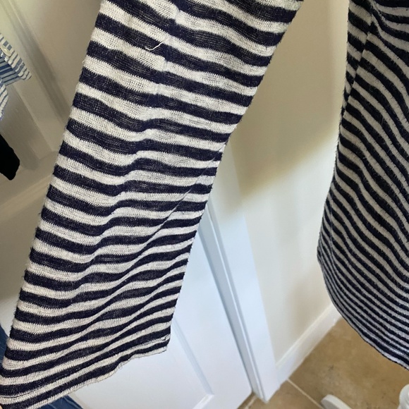 Lucky Brand Womens Cotton Blend Dk Blue White Texture Summer Knit Top-Sz-M - Picture 6 of 15